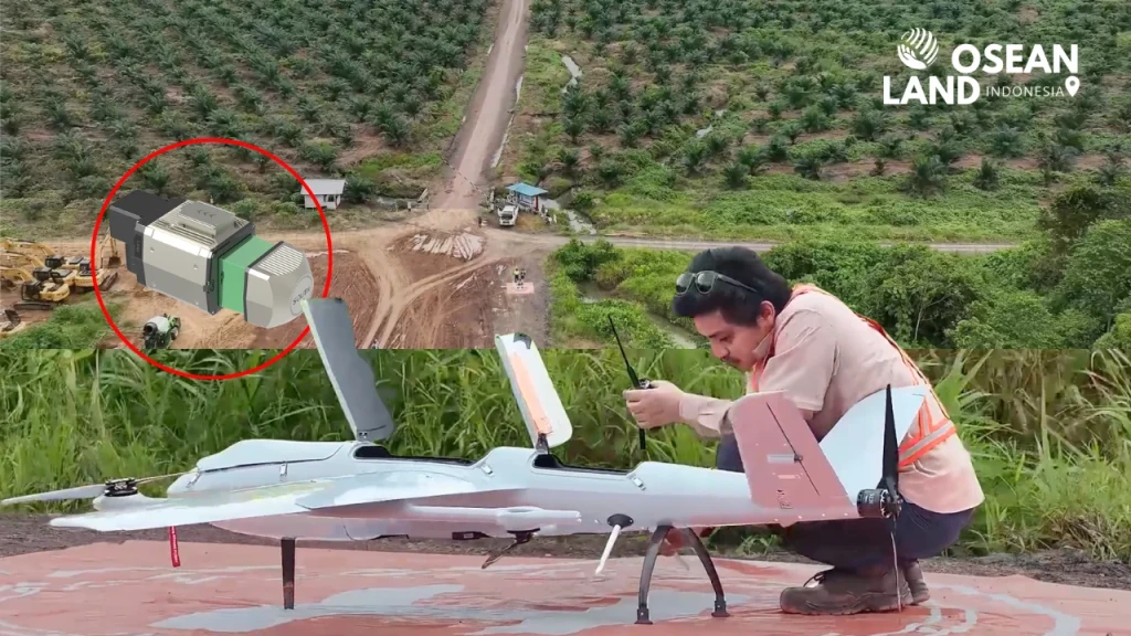 VTOL Domino dari South Surveying & Mapping Technology yang terintegrasi dengan sensor LiDAR SG130.